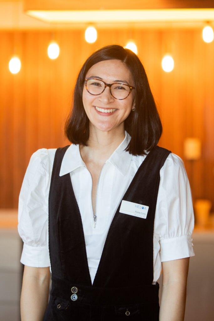 image of Fiona Curry, outgoing Vice-Chair Finance wearing a white shirt and black waistcoat.